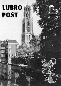 833905 Afbeelding van een ontwerp voor de voorpagina van het personeelsblad 'Lubro Post', van de Lubro Brood- en ...